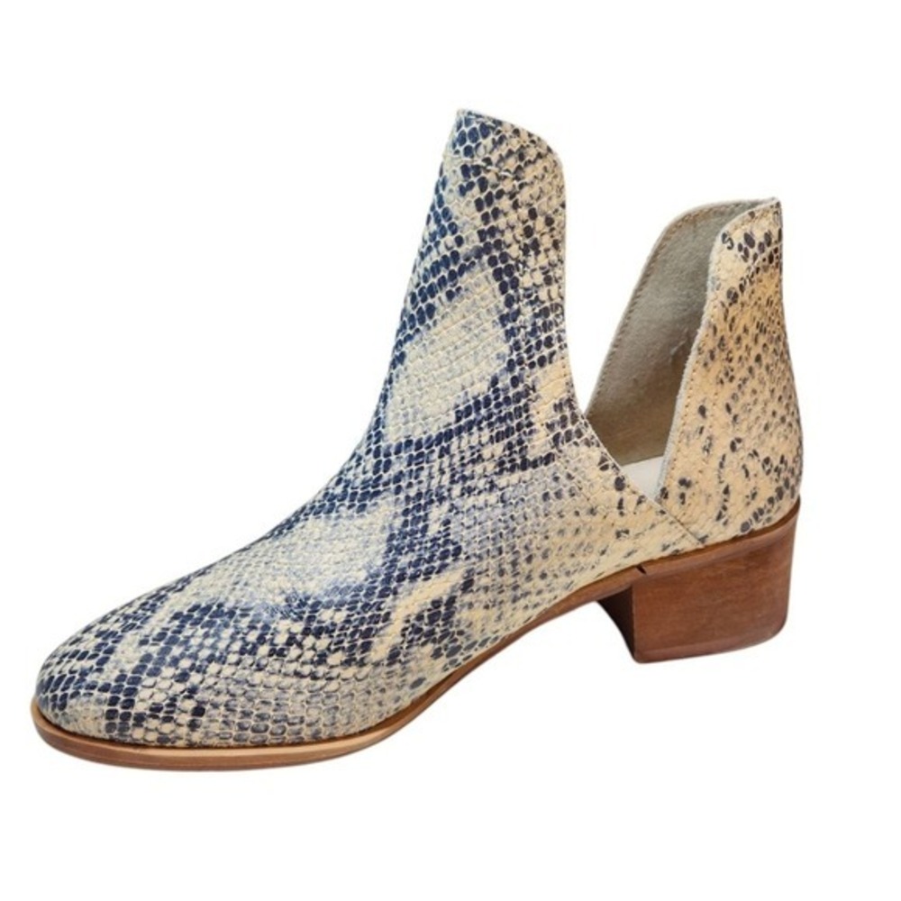 Coconuts Matisse Snakeskin Ankle Boots Cream Black Boho Festival Sexy Indie 6.5